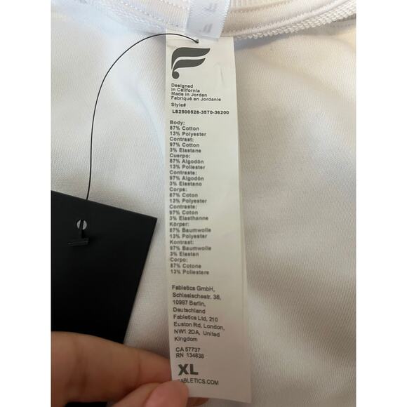 NWT Fabletics Year Round Terry Crew Neck Sweatshirt in White Women's sz. XL - Picture 8 of 8